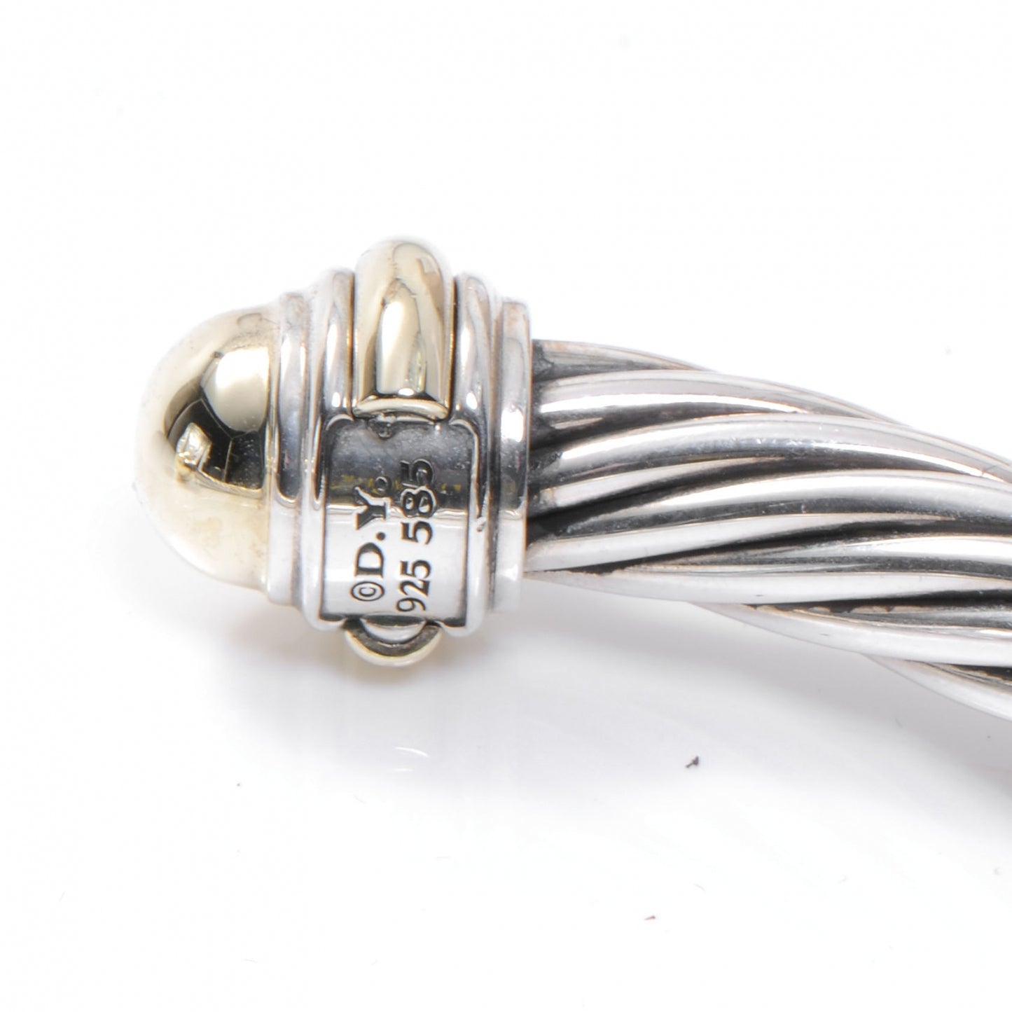 Sterling Silver 14K Yellow Gold 7mm Cable Classics Bracelet