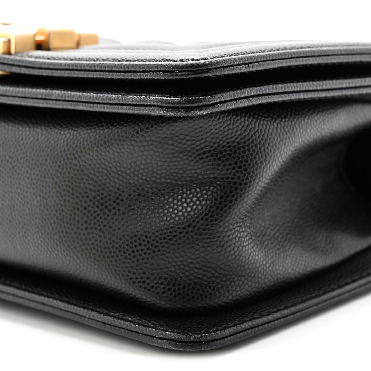 Caviar Quilted Small Boy Flap Black