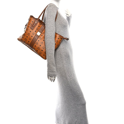 MCM Visetos Medium Liz Reversible Shopper Tote Cognac 2 of 17