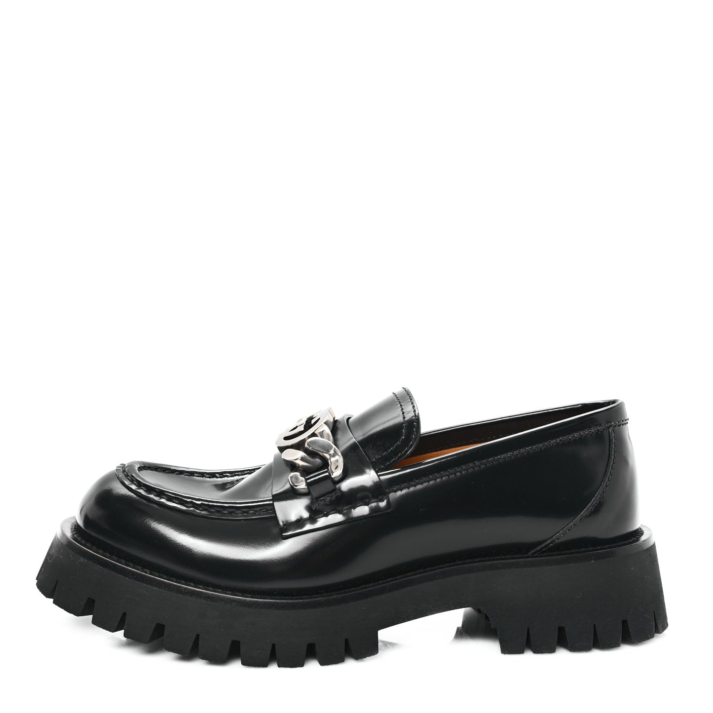 Cordovan Lux Womens Jeanne Platform Lug Sole 30/45mm Loafers 38.5 Black