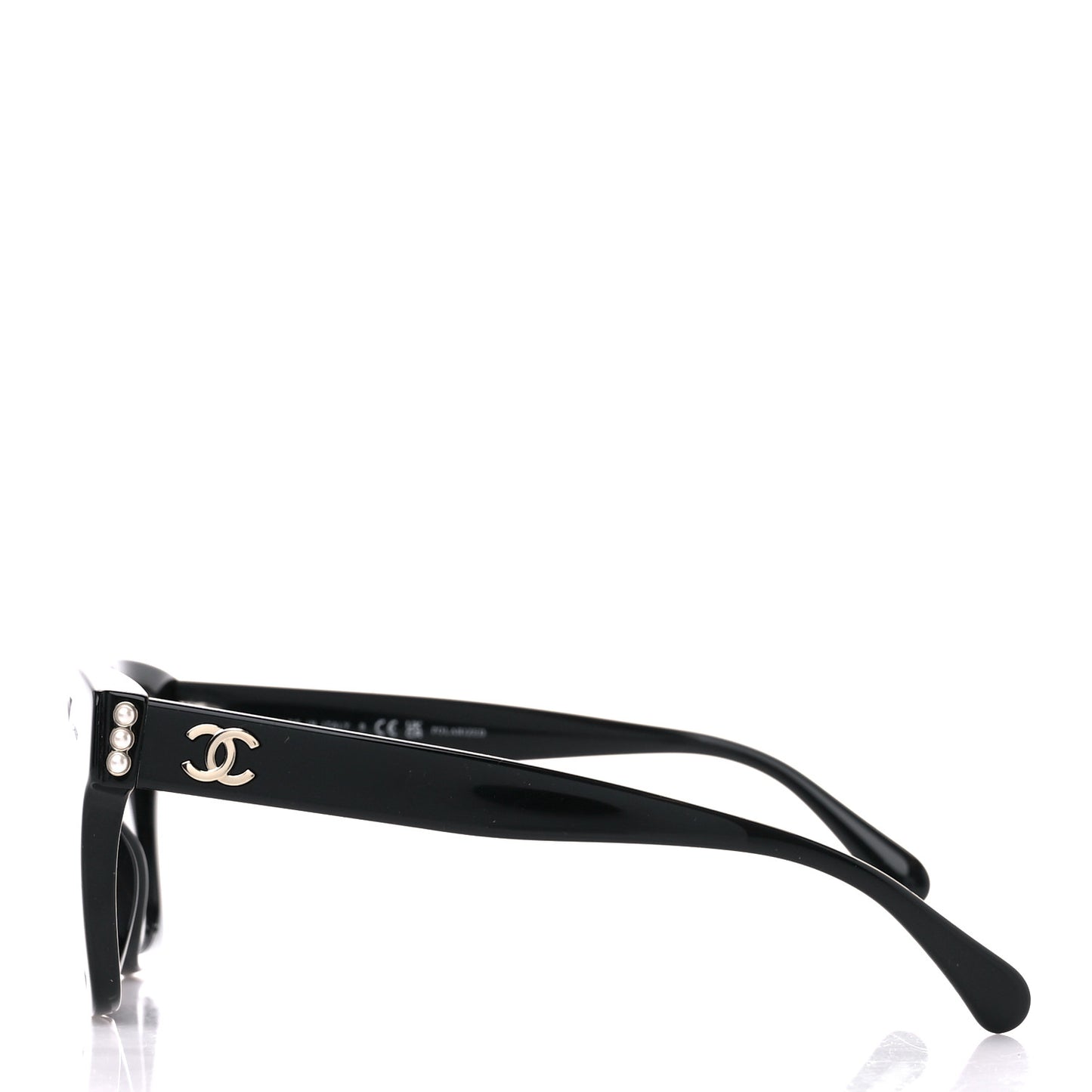 Acetate Polarized Pearl CC Square Sunglasses 5482-H Black