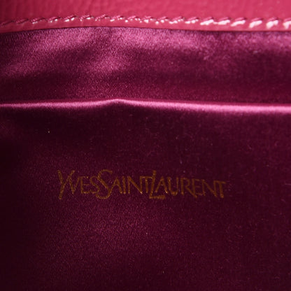 Saint Laurent Textured Patent Monogram Large Belle De Jour Clutch Fuchsia 6 of 7