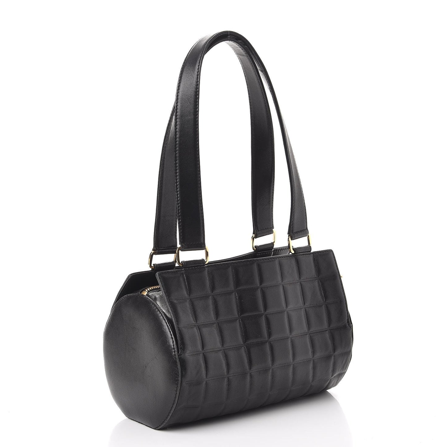 Lambskin Quilted CC Chocolate Bar Shoulder Bag Black