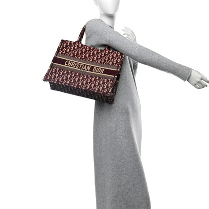 Christian Dior Oblique Medium Book Tote Burgundy Multicolor 3 of 13