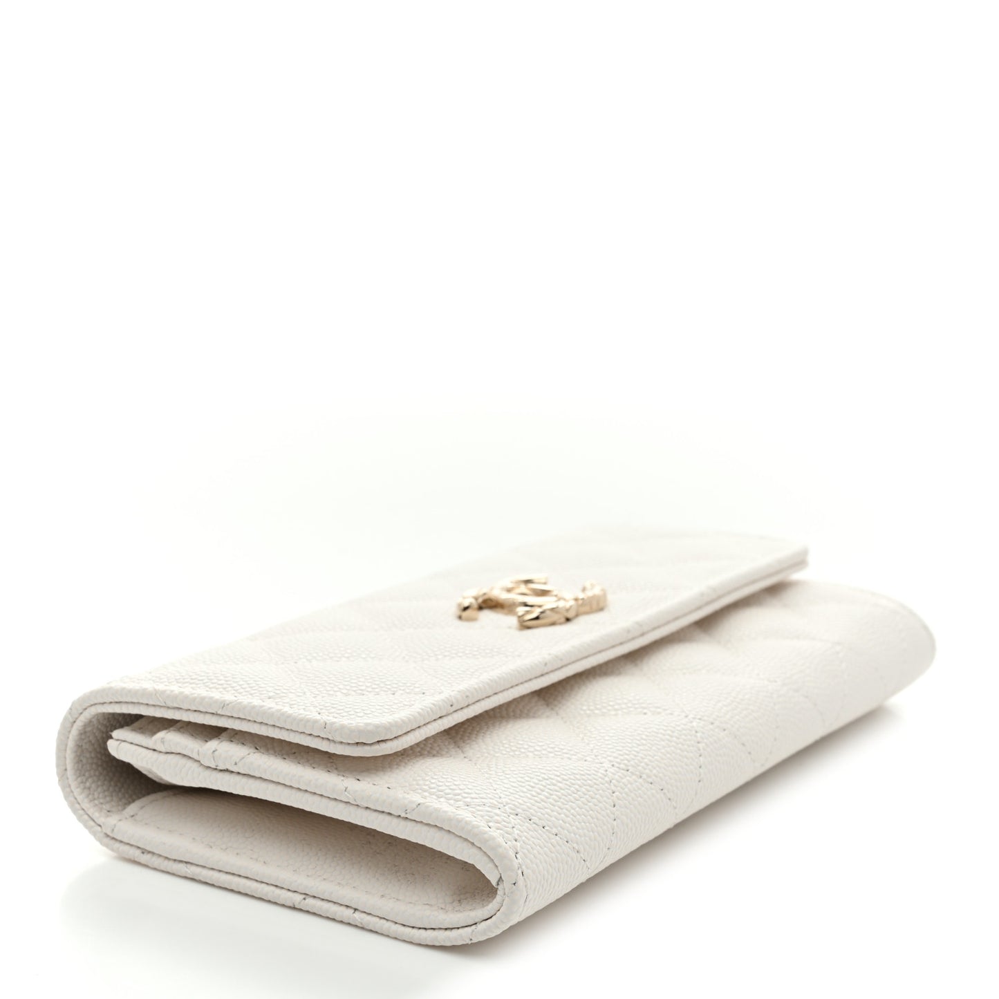 Caviar Quilted CC Medium Flap Wallet White
