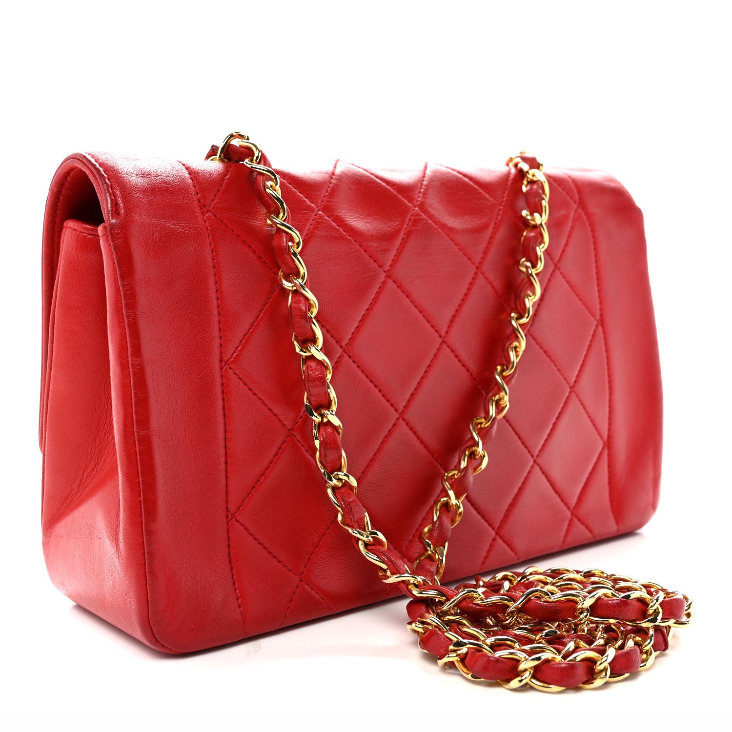 Chanel Lambskin Quilted Small Single Flap Red 3 of 11
