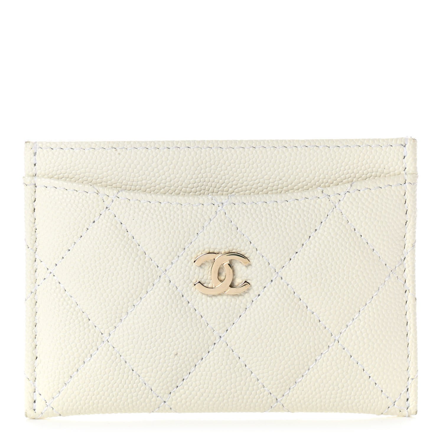 Chanel Caviar Quilted Card Holder White 1 of 8