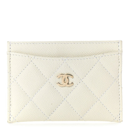 Chanel Caviar Quilted Card Holder White 1 of 8
