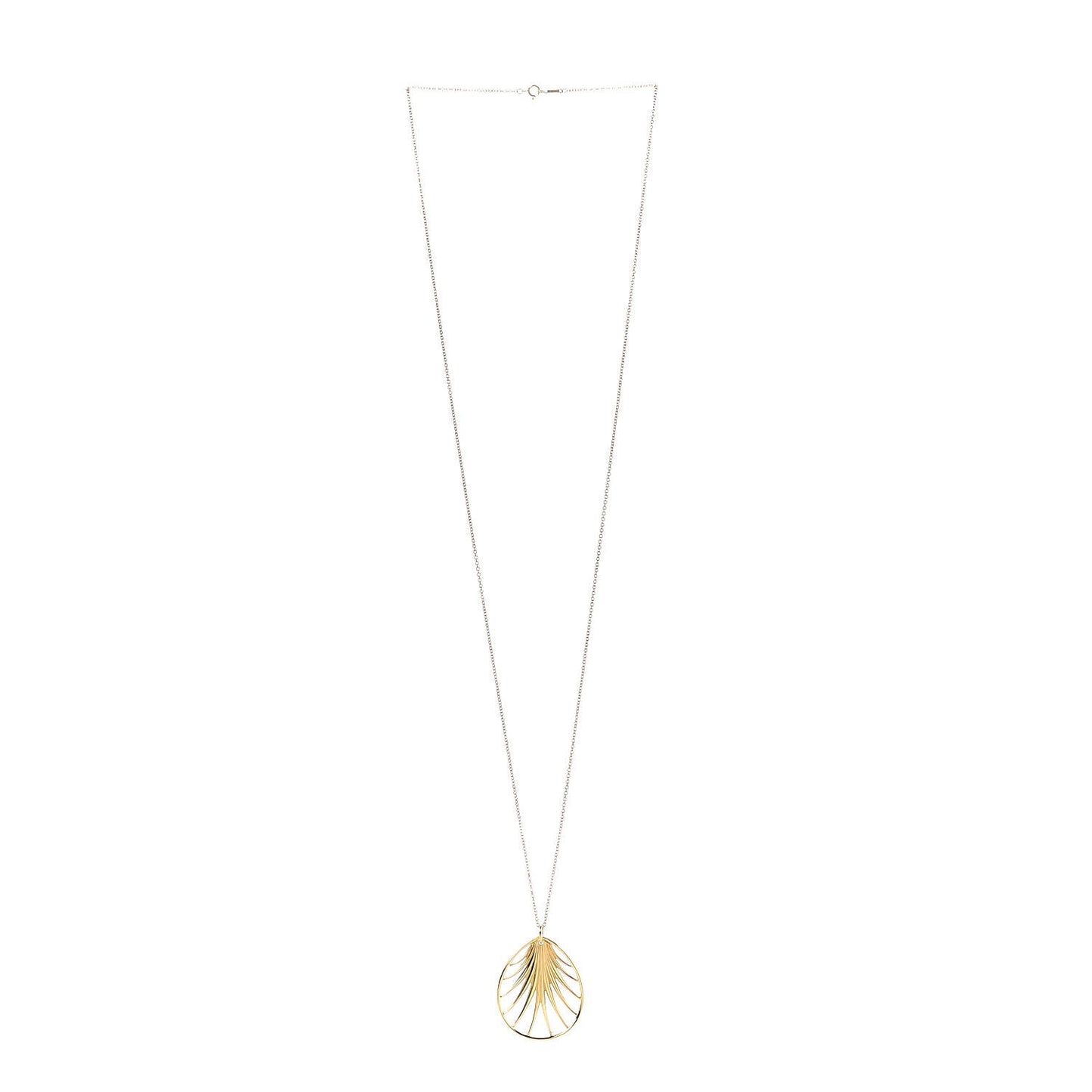 18K Yellow Gold Large Paloma Picasso Villa Paloma Palm Pendant Necklace 30