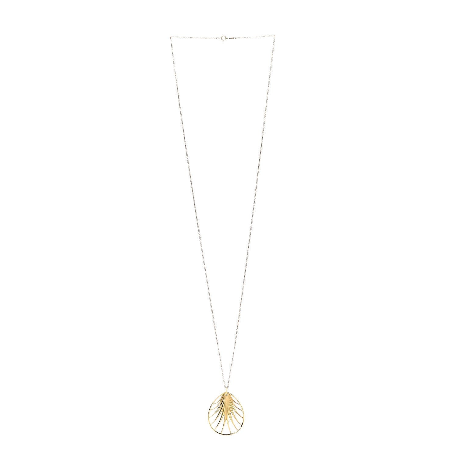 Tiffany 18K Yellow Gold Large Paloma Picasso Villa Paloma Palm Pendant Necklace 30 3 of 8
