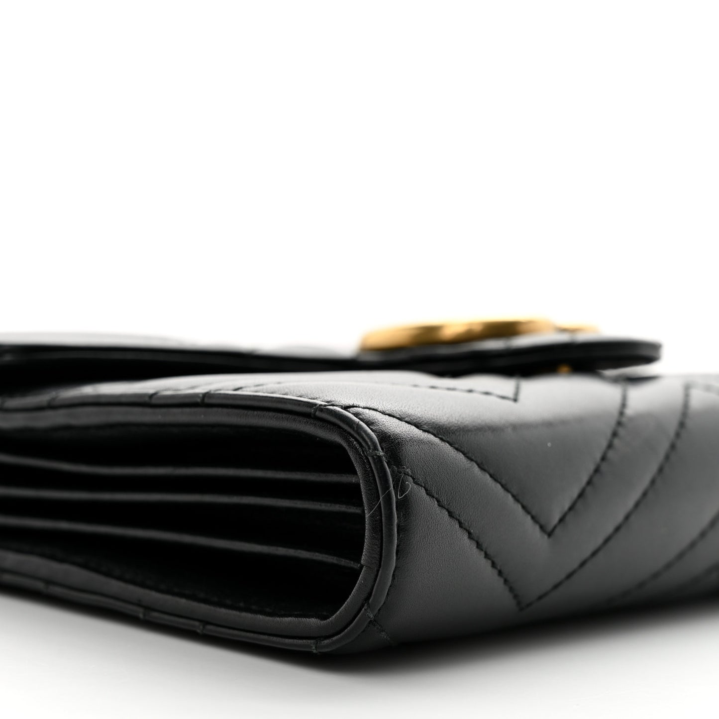 Calfskin Matelasse GG Marmont Chain Wallet Black