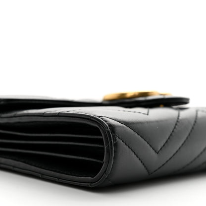 Gucci Calfskin Matelasse GG Marmont Chain Wallet Black 9 of 10