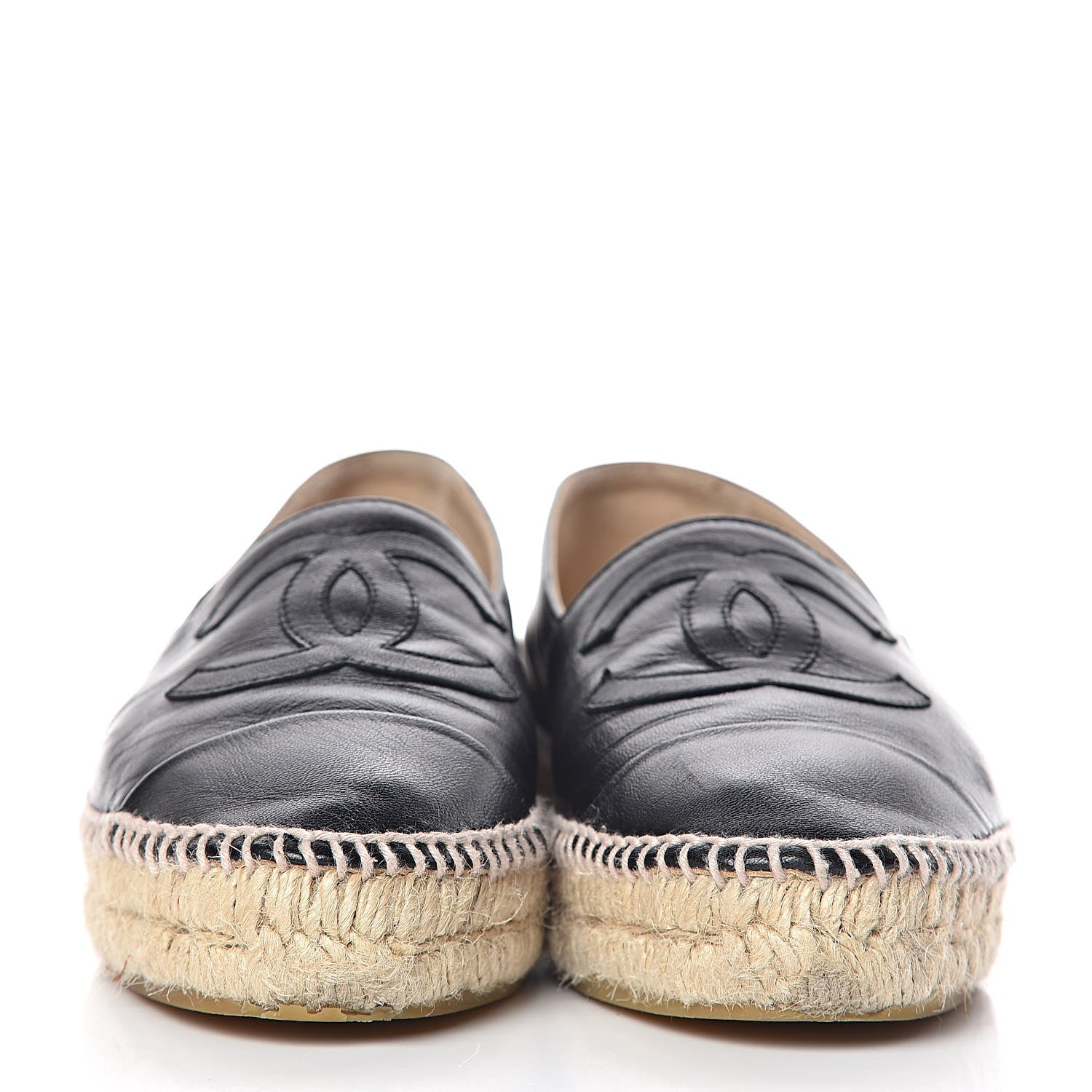 Chanel Lambskin CC Espadrilles 36 Black 2 of 14