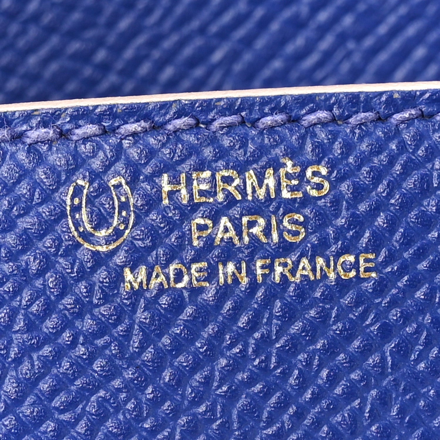 Hermes Epsom Horseshoe Birkin 25 Bleu Electrique Craie 6 of 11