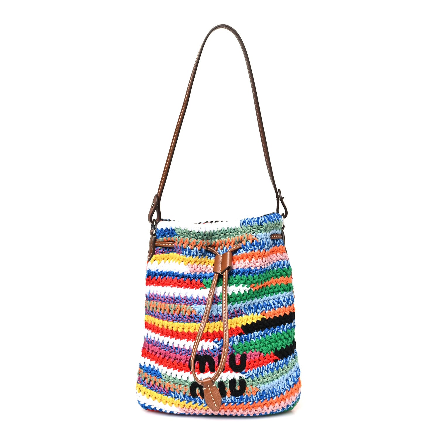 Miu Miu Fabric Crochet Drawstring Pouch Multicolor 1 of 10
