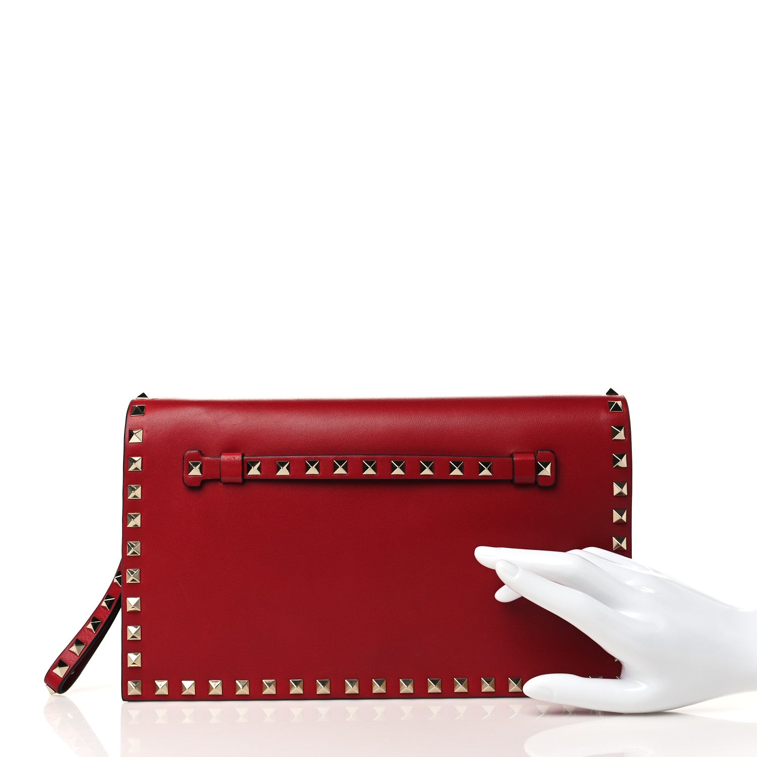 Valentino Garavani Nappa Rockstud Wristlet Clutch Rosso Valentino 2 of 7