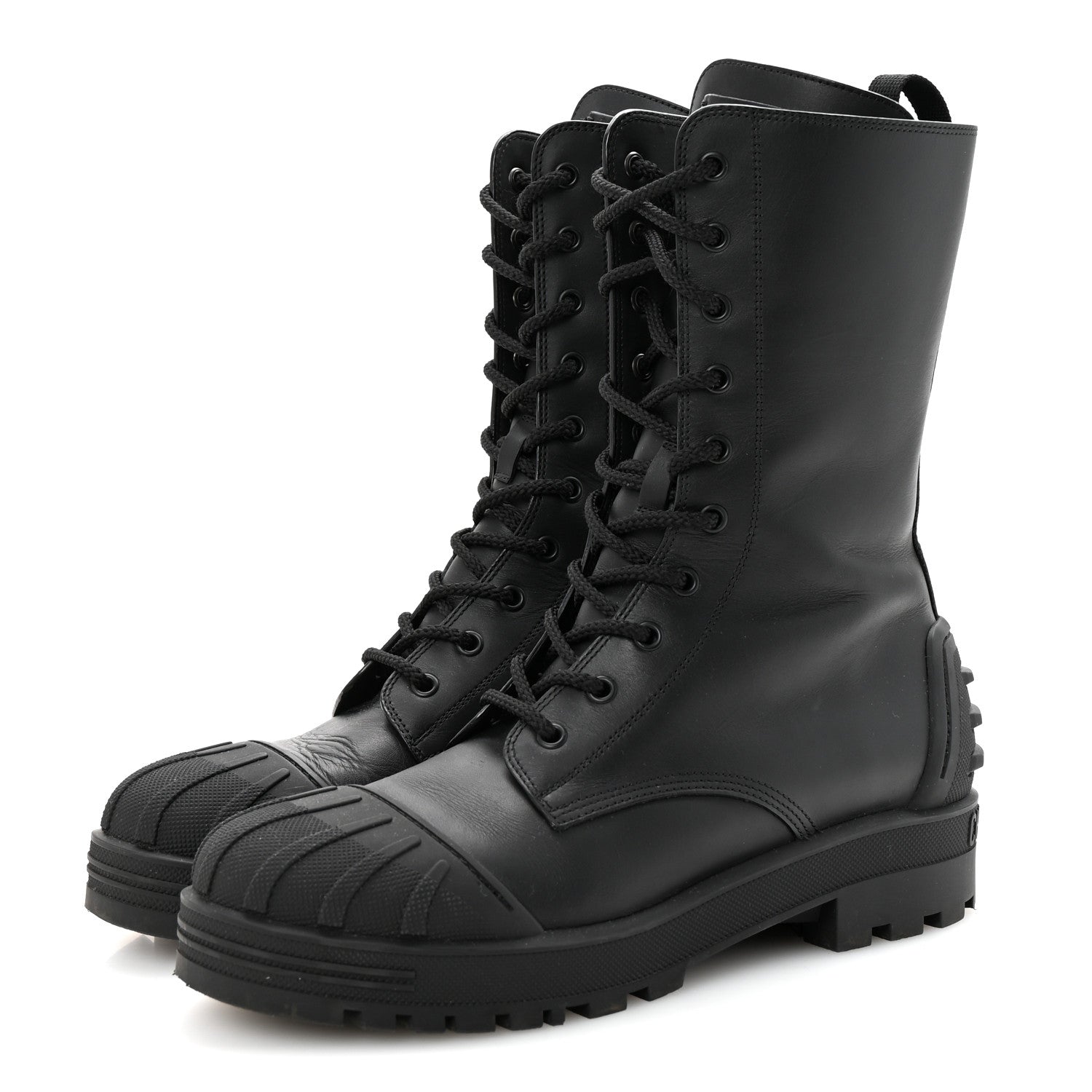 Christian Dior Calfskin Rubber DiorIron Boots 40 Black 4 of 9