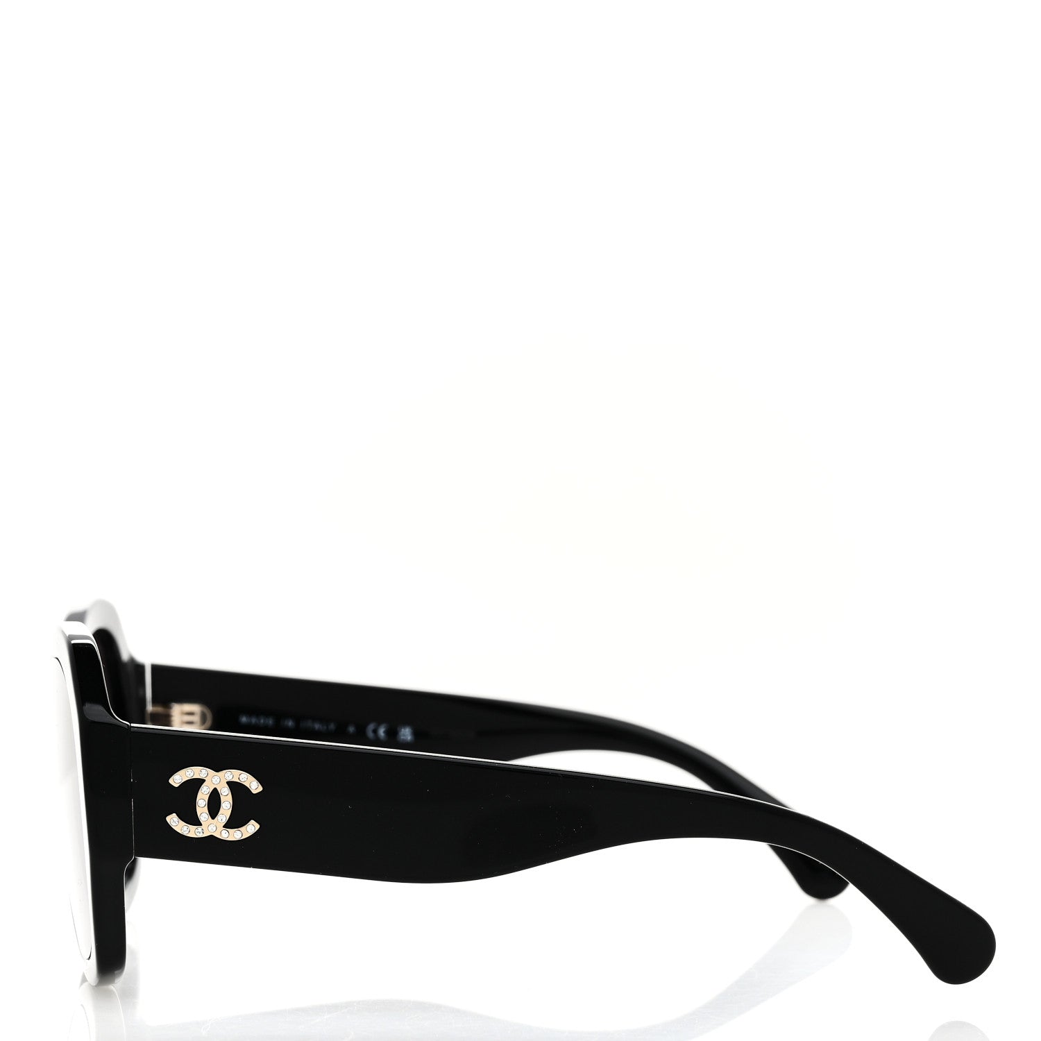 Chanel Acetate Crystal CC Shield Sunglasses 5497-B-A Black 3 of 7