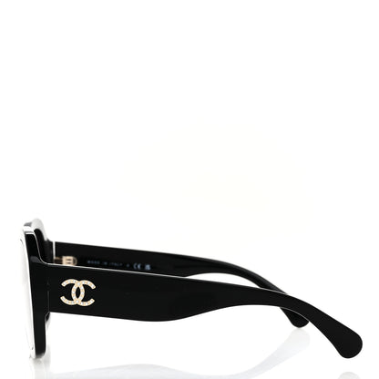 Chanel Acetate Crystal CC Shield Sunglasses 5497-B-A Black 3 of 7