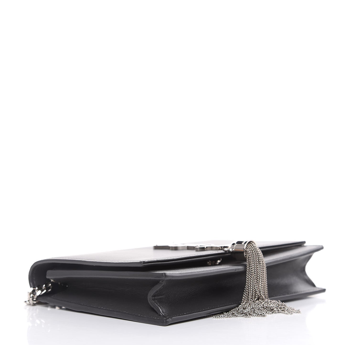 Smooth Calfskin Classic Monogram Kate Tassel Chain Wallet Asphalt