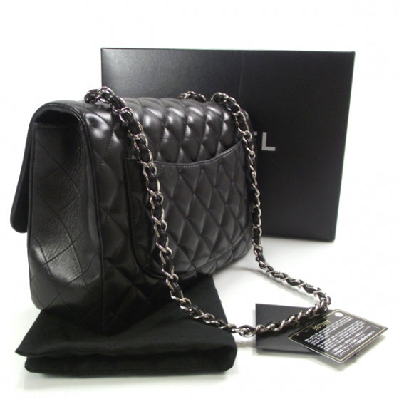 Lambskin Jumbo Flap Black