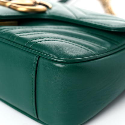 Gucci Calfskin Matelasse Mini GG Marmont Shoulder Bag Emerald Green 10 of 18