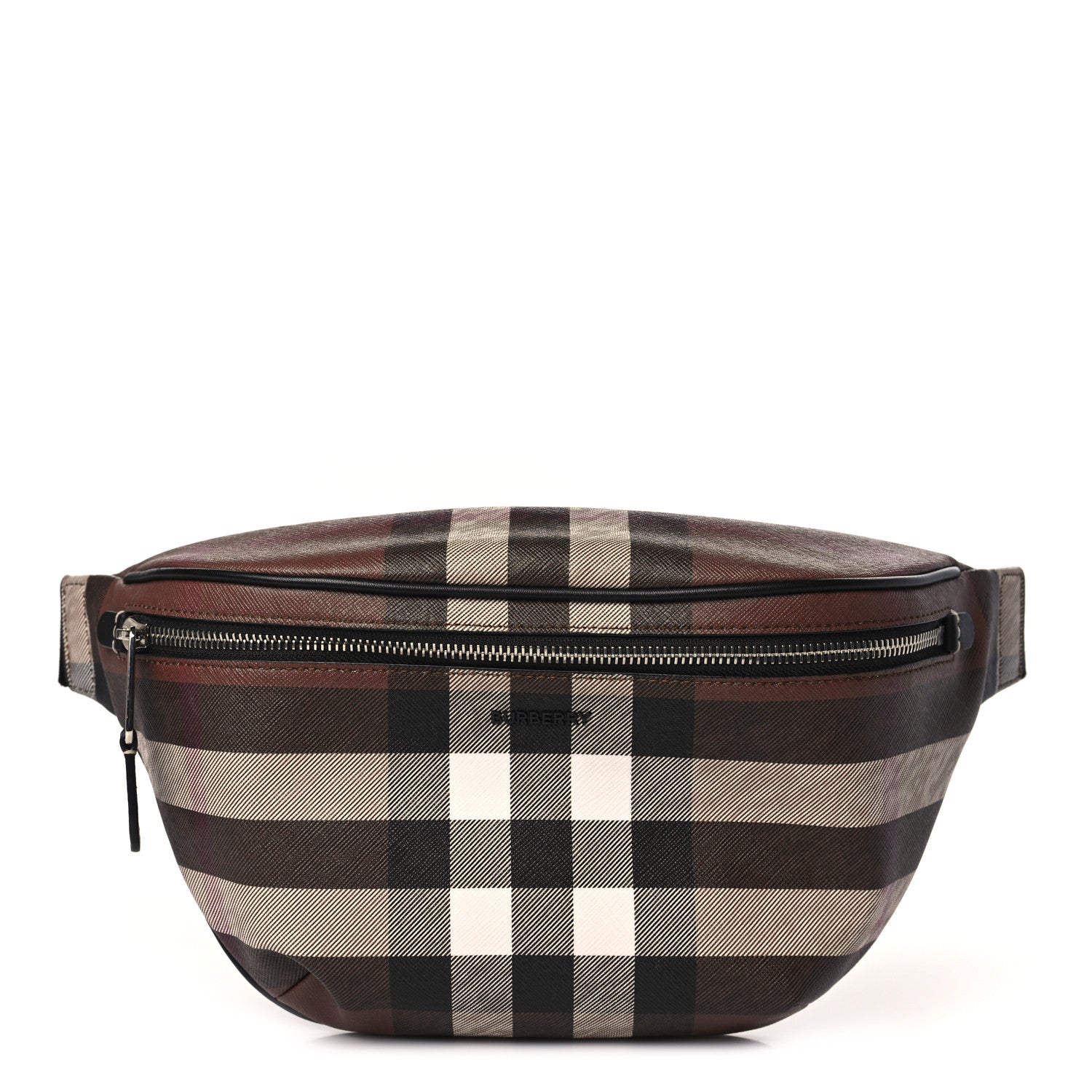 Burberry E-canvas Check Bum Bag Dark Birch Brown 1 of 9