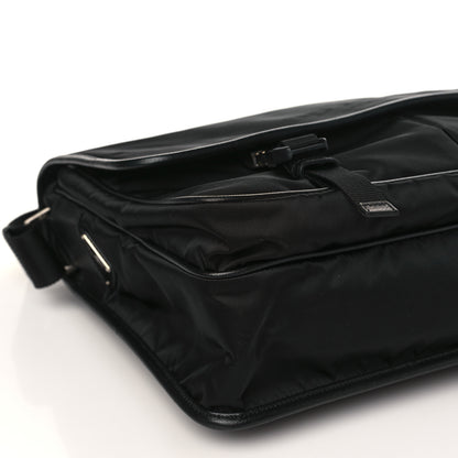 Prada Tessuto Nylon Saffiano Logo Messenger Bag Black 8 of 9