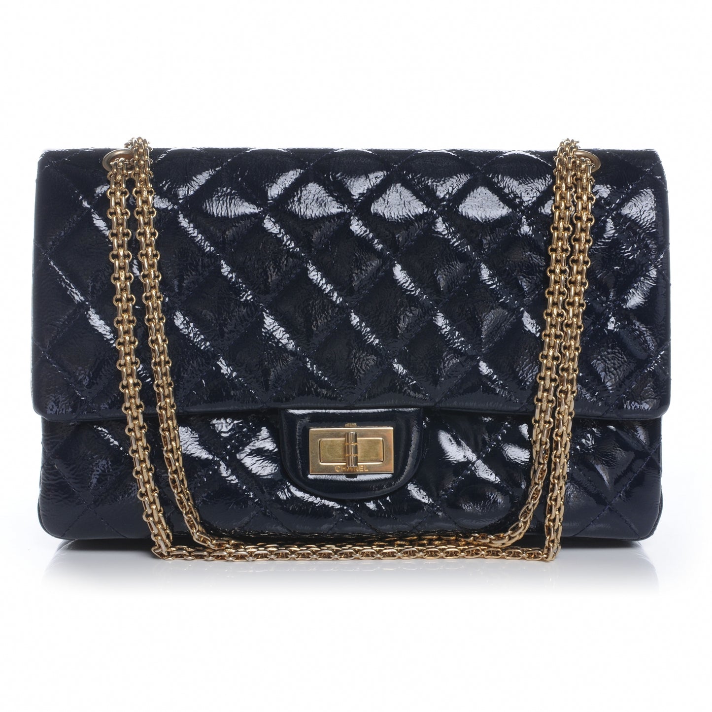 Distressed Patent 2.55 Reissue 227 Jumbo Flap Navy