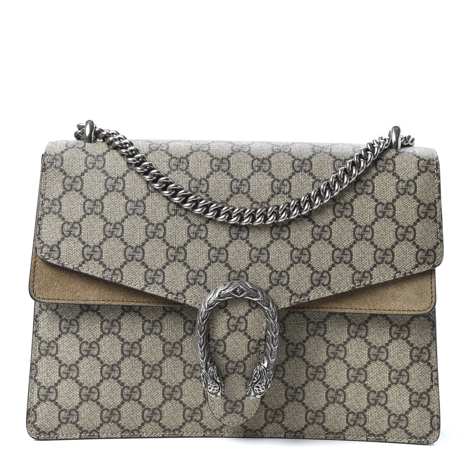 Gucci GG Supreme Monogram Medium Dionysus Shoulder Bag Taupe 1 of 9