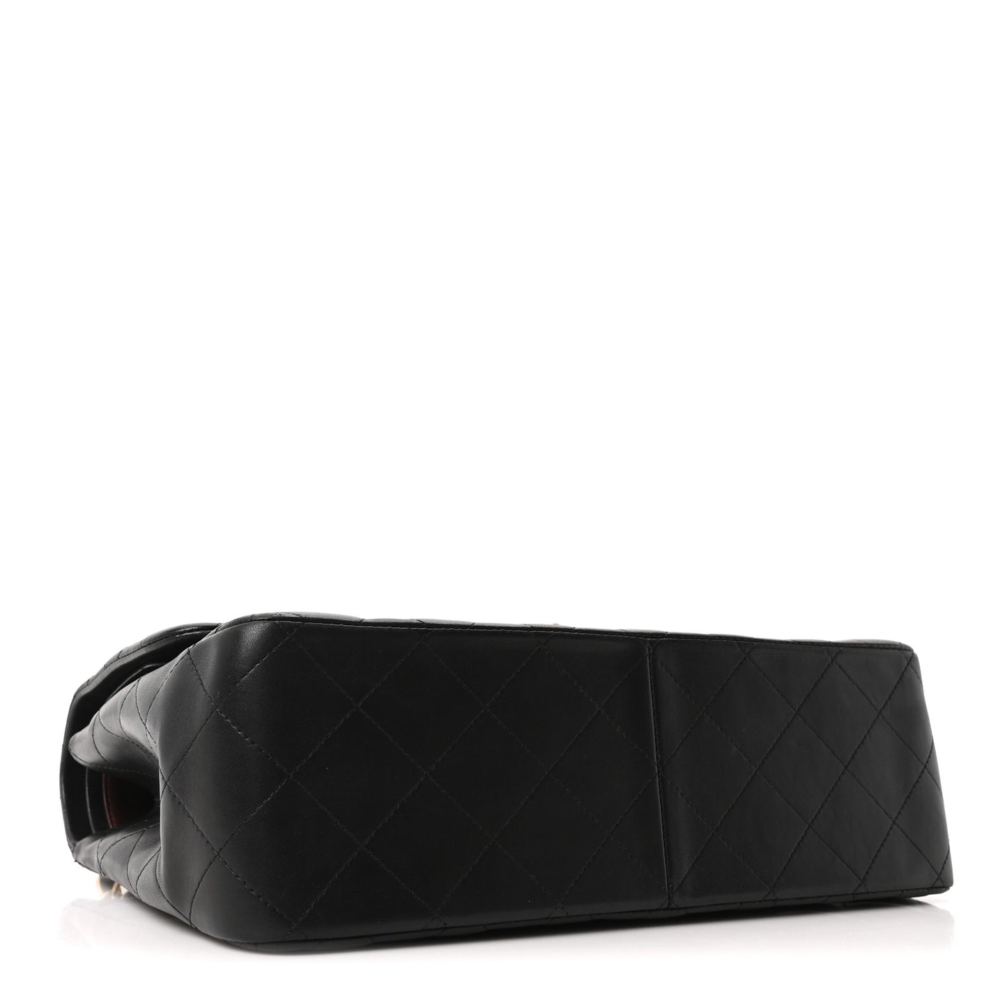 Lambskin Quilted Jumbo Double Flap Black