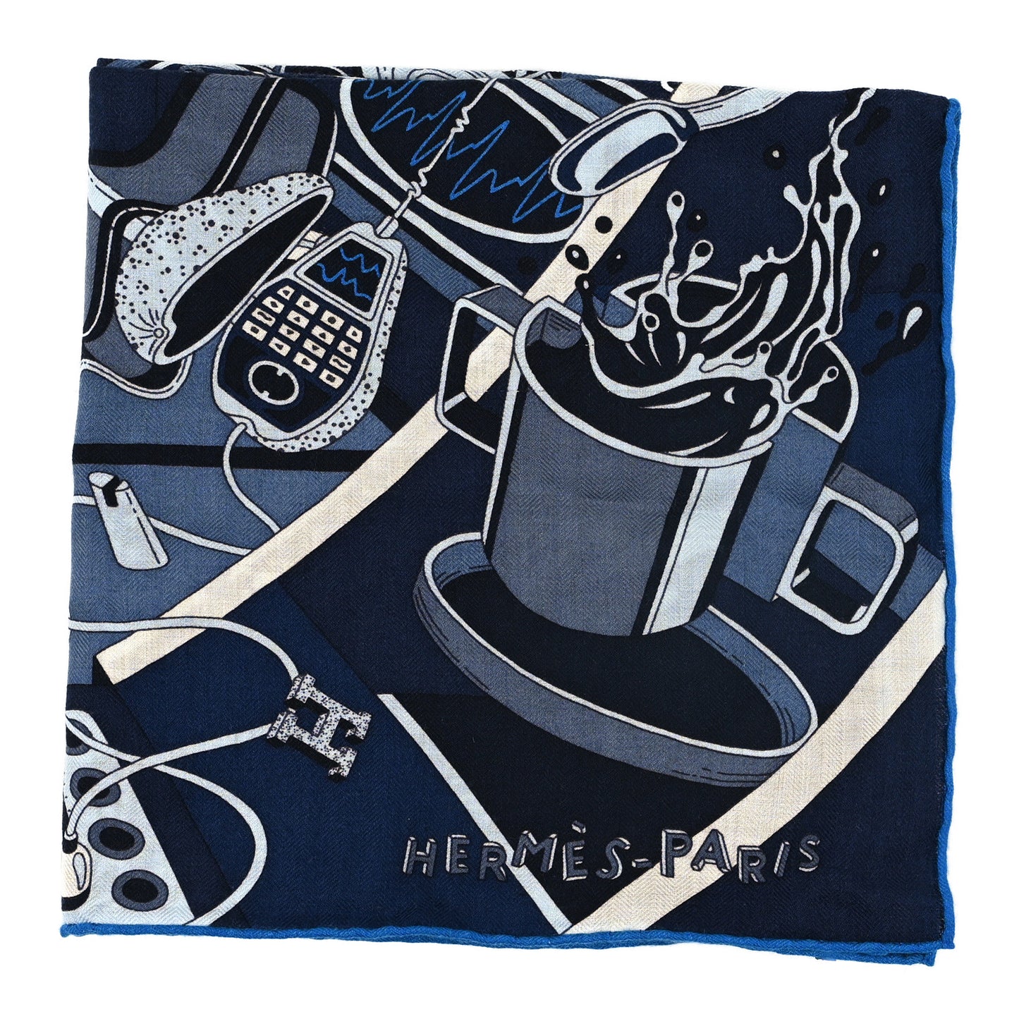 Cashmere Silk Faubourg Of Dreams Scarf 100 Indigo Ciel Marine