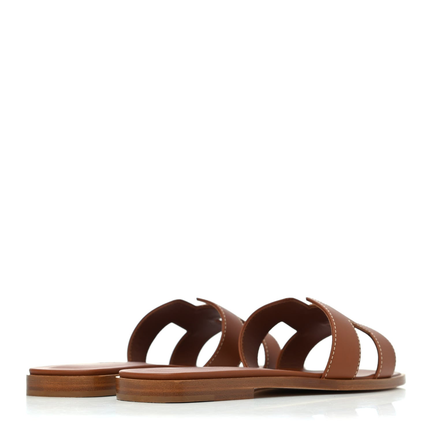 Hermes Box Calfskin Oran Sandals 37 Gold 3 of 4