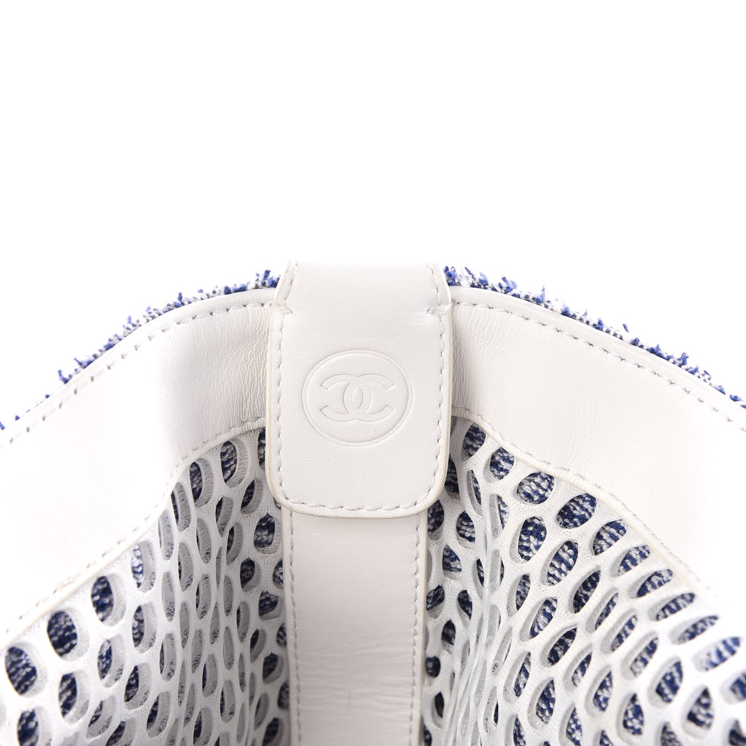 Chanel Terry Cotton Fizzy Tote Navy White 9 of 13
