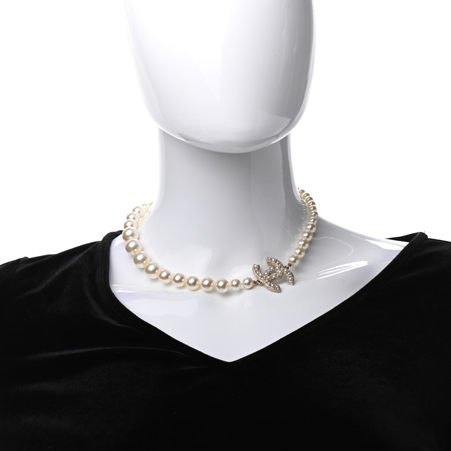 Chanel Pearl CC 100th Anniversary Necklace Light Gold 2 of 7