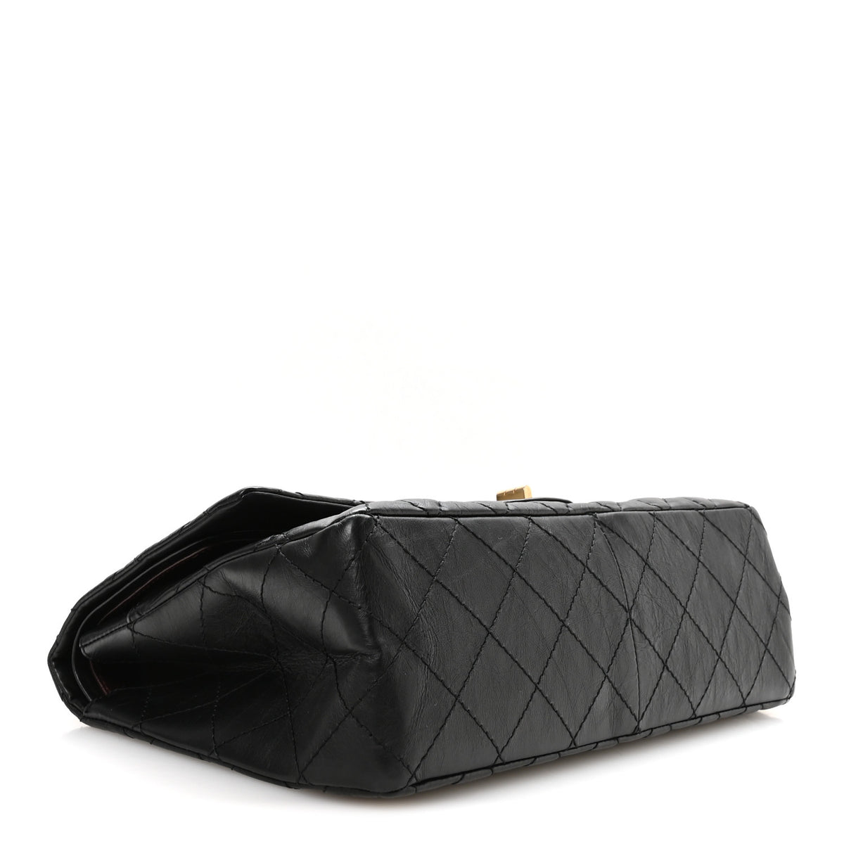 Aged Calfskin Quilted 2.55 Reissue 227 Flap Black