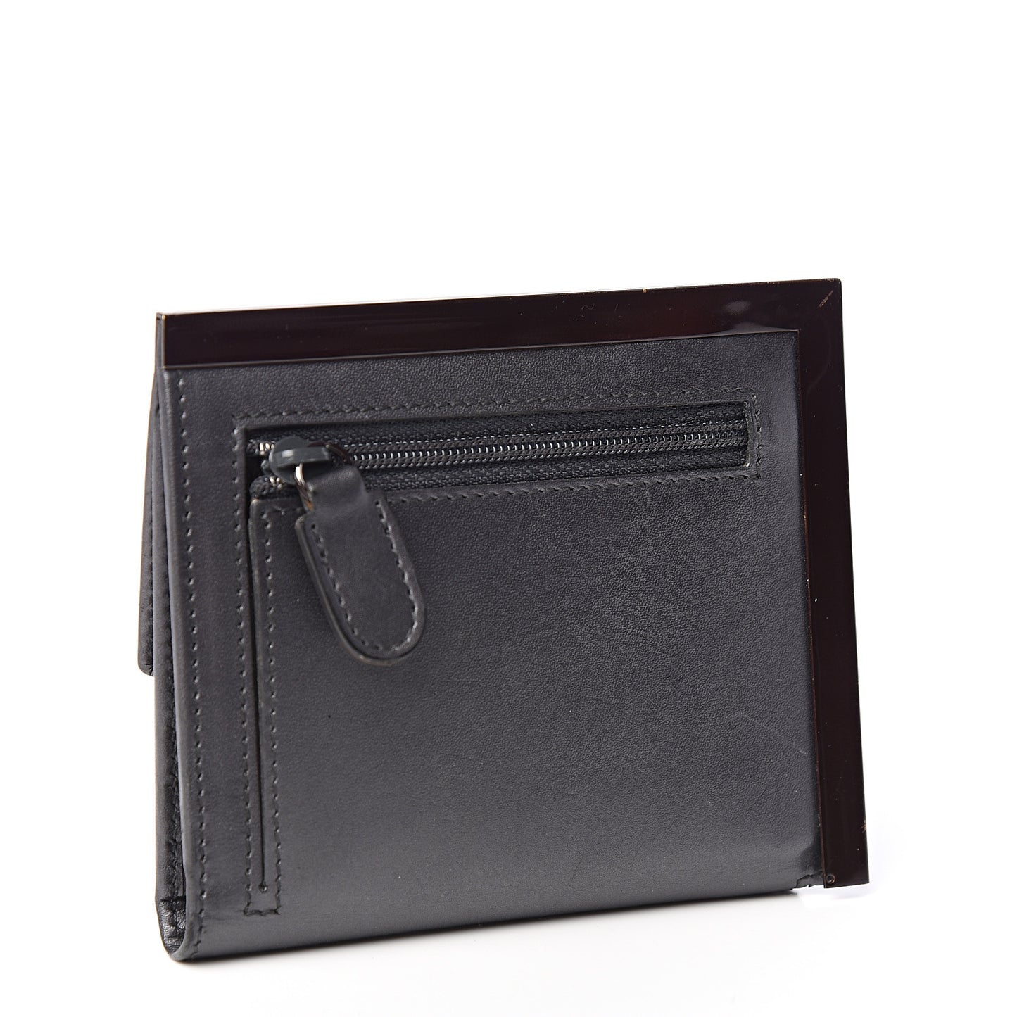 Calfskin Flap Wallet Grey