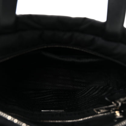 Prada Re-Nylon Nappa Triangle Quilted Padded Double Handled Zip Pocket Tote Black 5 of 9