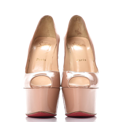 Christian Louboutin Patent Fetish Peep 150 Platform Pumps 38 Nude 2 of 17