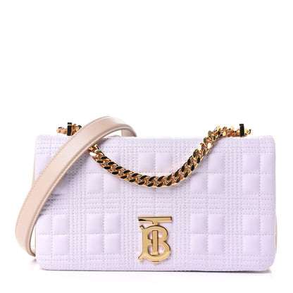 Burberry Lambskin Quilted Small Lola Bag Pale Thistle Soft Fawn 1 of 4