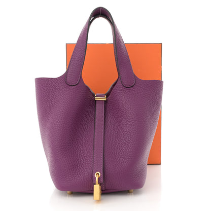 Hermes Taurillon Maurice Picotin Lock 18 PM Anemone 11 of 11