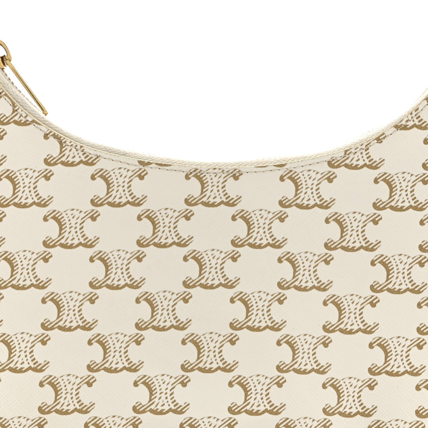 Celine Canvas Calfskin Ava Triomphe Shoulder Bag White 9 of 12