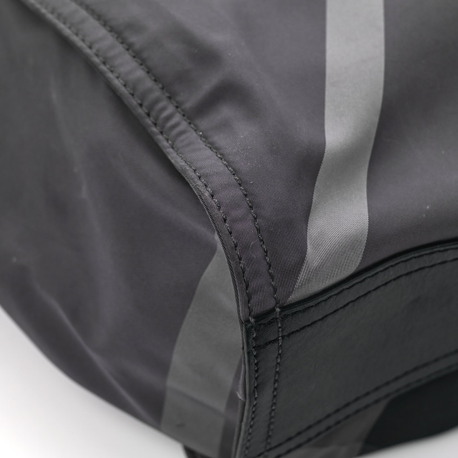Burberry Nylon Check Buckleigh Packable Tote Charcoal 10 of 12