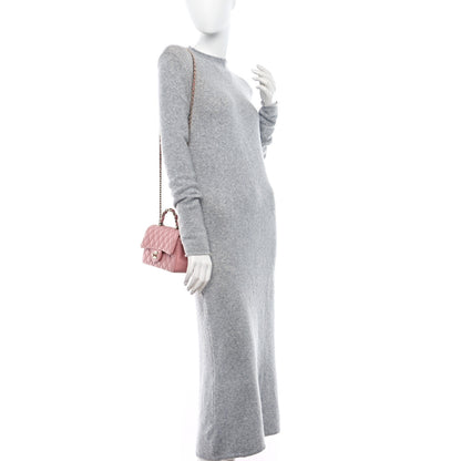 Chanel Lambskin Quilted Mini Chain Top Handle Rectangular Flap Pink 2 of 9