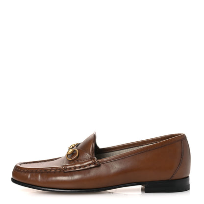 Gucci Betis Glamour Calfskin Womens 1953 Horsebit Loafers 37.5 Brown Sugar 1 of 12