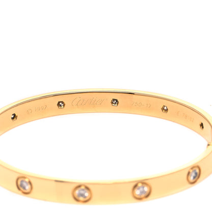 Cartier 18K Yellow Gold 10 Diamond LOVE Bracelet 17 5 of 5