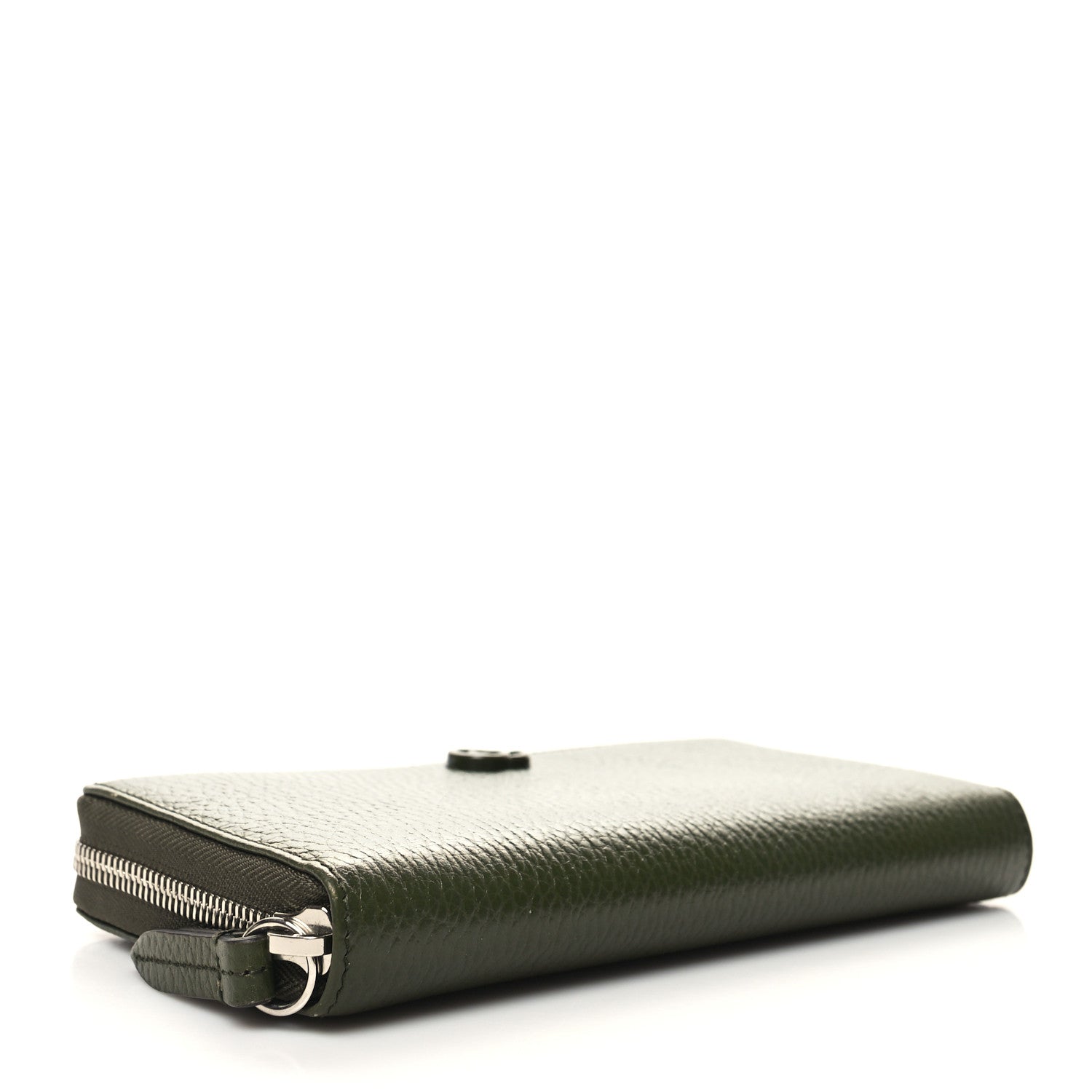 Gucci Dollar Calfskin Monochrome GG Marmont Zip Around Wallet Military Wood 4 of 9