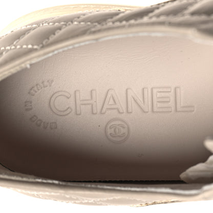 Chanel Metallic Lambskin Platform Sneakers 36 Beige Black Gold 7 of 8