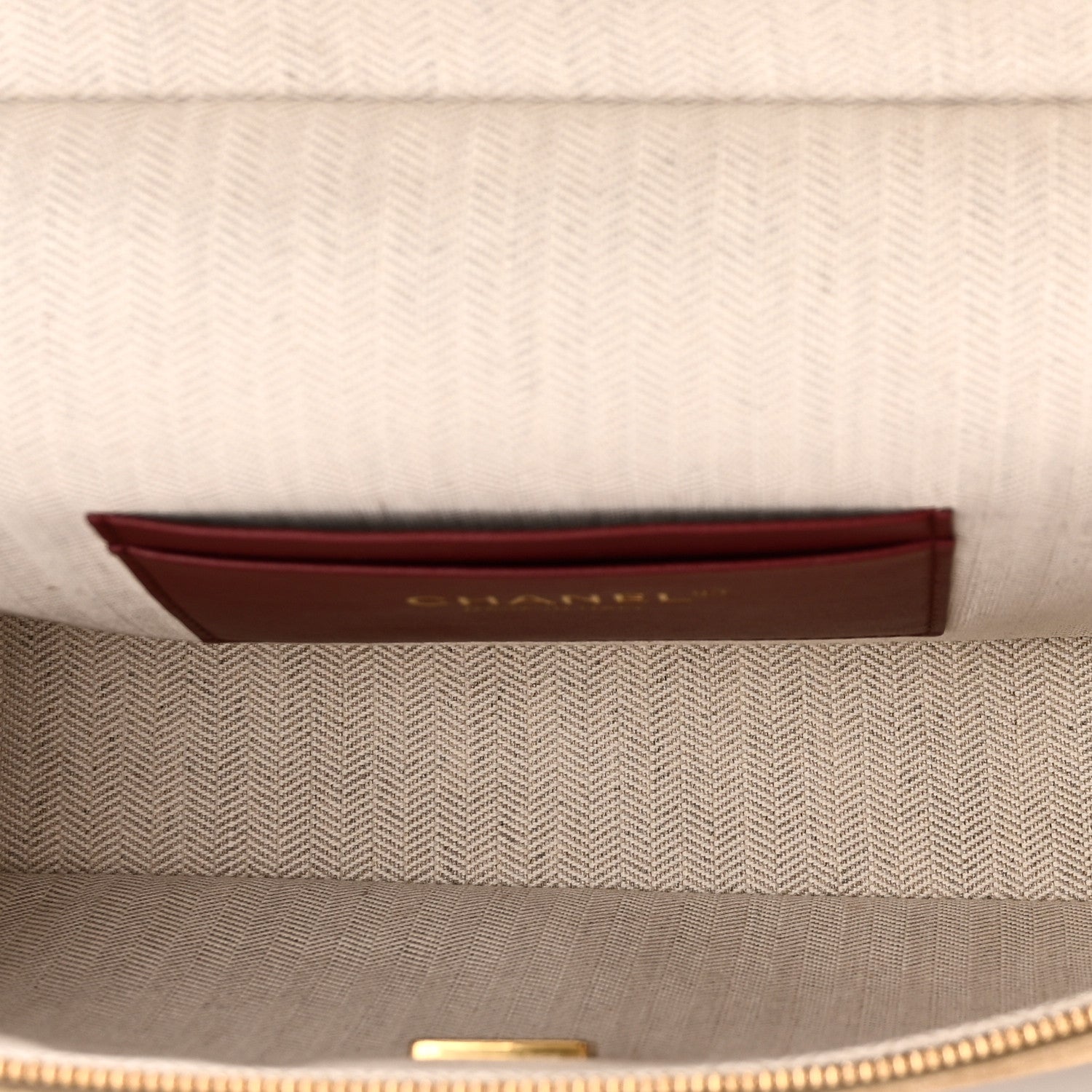 Chanel Suede Calfskin Large Trapeze Large Top Handle Slim Vanity With Chain Beige 5 of 10