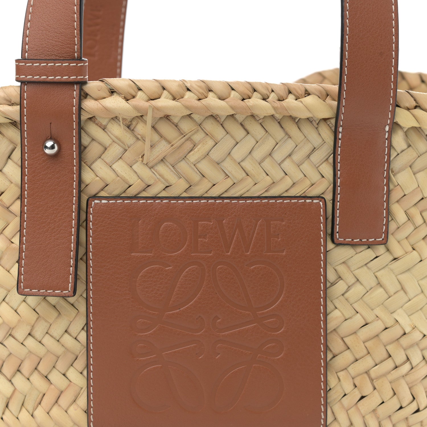 Loewe Raffia Small Basket Tote Bag Natural Tan 8 of 11